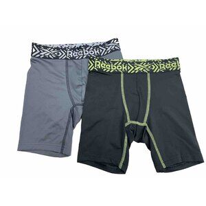 Reebok Boy's Performance Boxer Briefs - 2 Pack Black/Gray Size Small 6/7